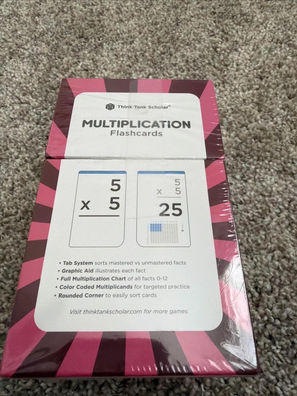 NWT Think Tank Scholar Multiplication Flashcards - Pink